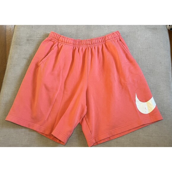 Nike Sportswear Club Fleece Shorts Mens 2XL Orange Big Swoosh Logo BV2721-814 - Picture 1 of 6